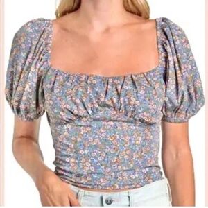 Astr Blue and Orange Blouse